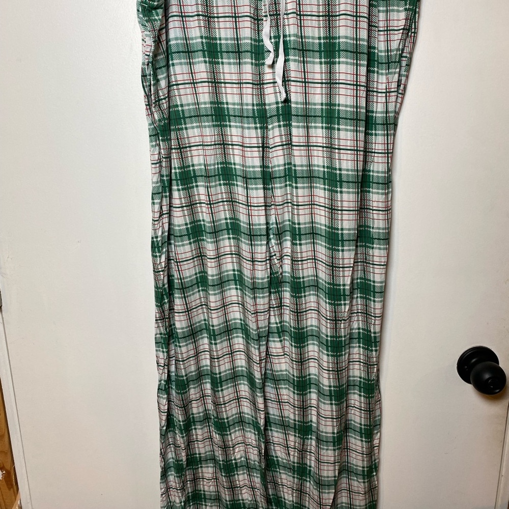 Little Sleepies Green and White Plaid Pants